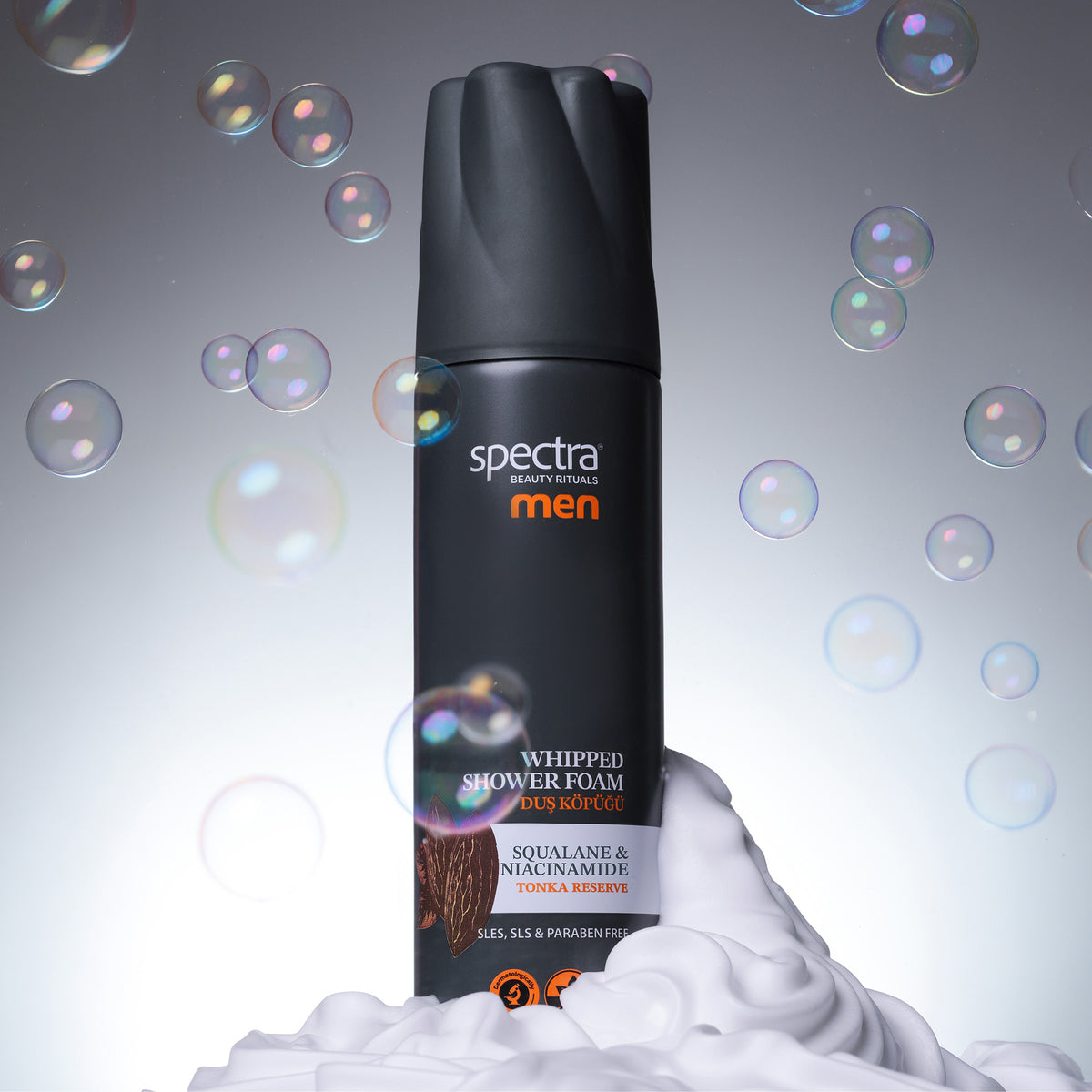 Men Tonka Reserve Moisturizing Vegan Whipped Shower Foam, Squalane & Niacinamide 250 ml