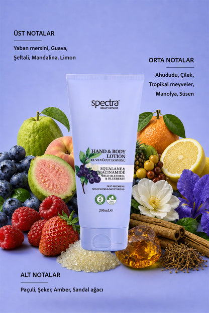 Nemlendirici ve Canlandırıcı Vegan El ve Vücut Losyonu -Blueberry&Wild Bluebell- 200 ML