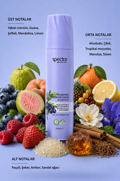 Nemlendirici ve Arındırıcı Vegan Whipped Duş Köpüğü -  Blueberry&Wild Bluebell - 250 ML