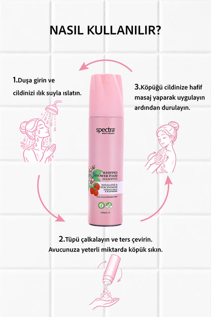 Nemlendirici ve Arındırıcı Vegan Whipped Duş Köpüğü - Raspberry&Passion Fruit - 250 ML