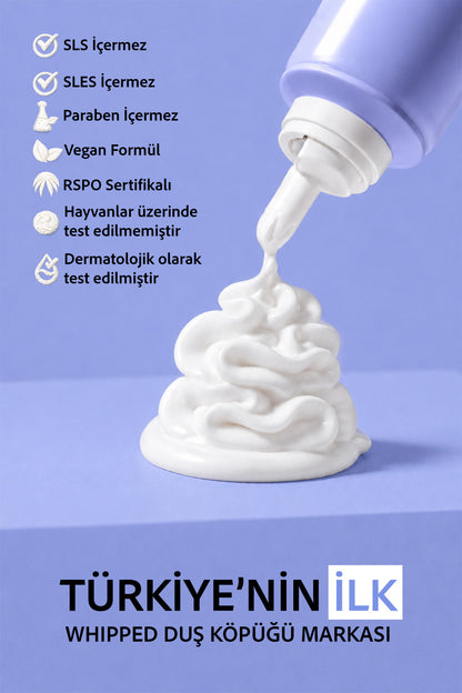 Nemlendirici ve Arındırıcı Vegan Whipped Duş Köpüğü -  Blueberry&Wild Bluebell - 250 ML
