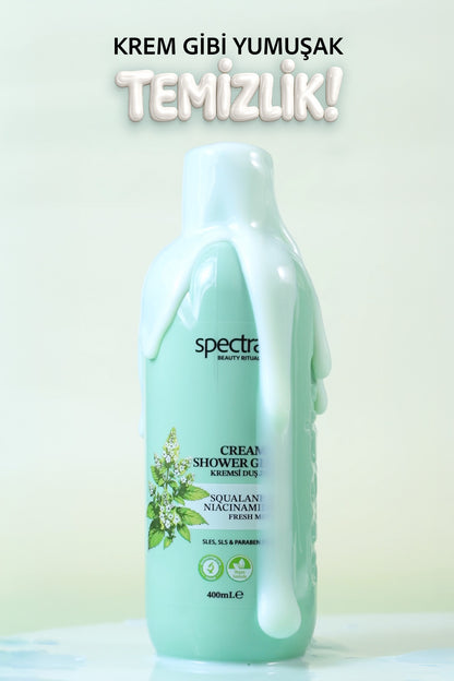 Nemlendirici Kremsi Vegan Duş Jeli -Fresh Mint- SLES&SLS&Paraben içermez- 400 ML