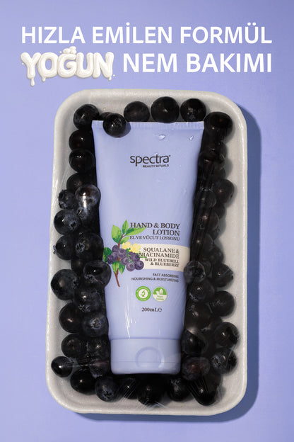 Nemlendirici ve Canlandırıcı Vegan El ve Vücut Losyonu -Blueberry&Wild Bluebell- 200 ML
