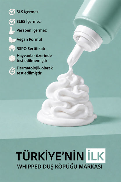 Nemlendirici ve Arındırıcı Vegan Whipped Duş Köpüğü - Fresh Mint - 250 ML