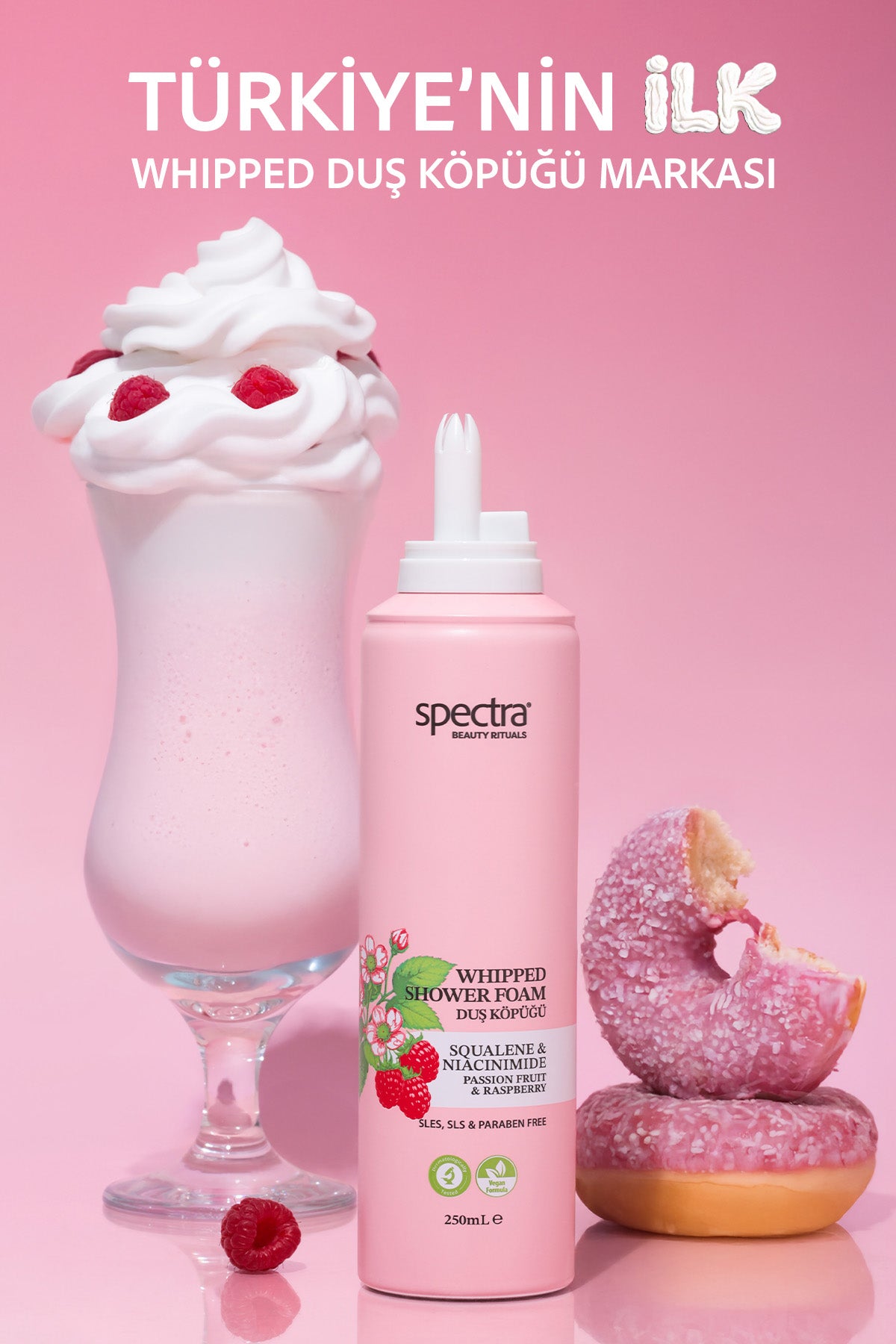 Nemlendirici ve Arındırıcı Vegan Whipped Duş Köpüğü - Raspberry&Passion Fruit - 250 ML