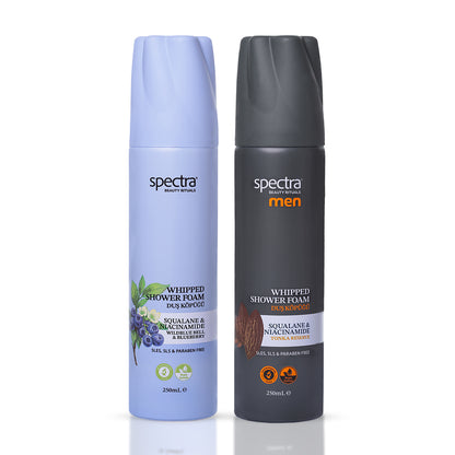 Blueberry & Men 2'li Vegan Whipped Duş Köpüğü Seti, Nemlendirici Bakım 2 Adet 250 ml - 1