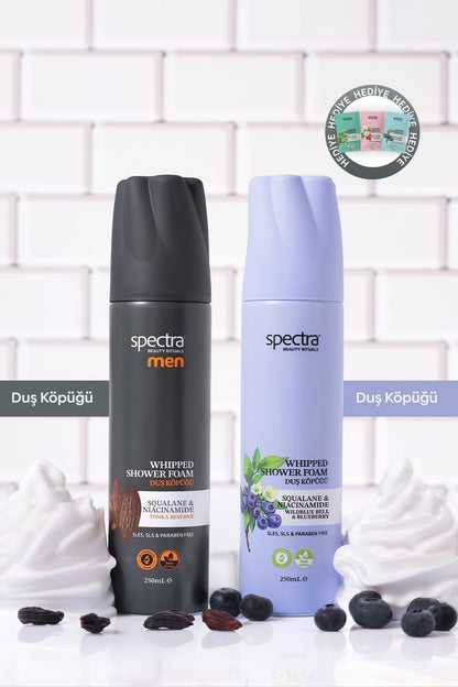 Blueberry & Men 2'li Vegan Whipped Duş Köpüğü Seti, Nemlendirici Bakım 2 Adet 250 ml - 3