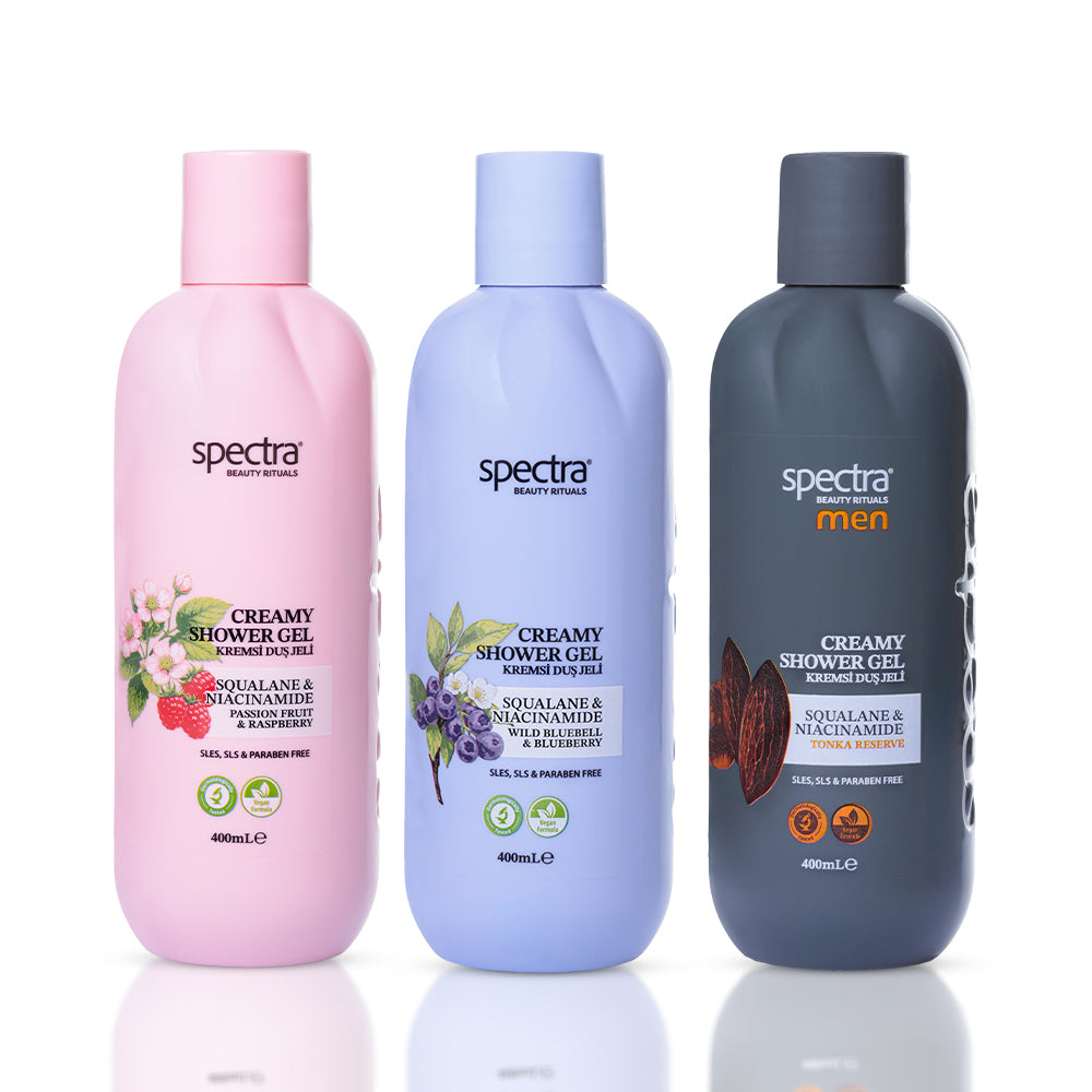 Blueberry, Raspberry & Men 3'lü Vegan Kremsi Duş Jeli Seti, SLS SLES Paraben İçermez - 1