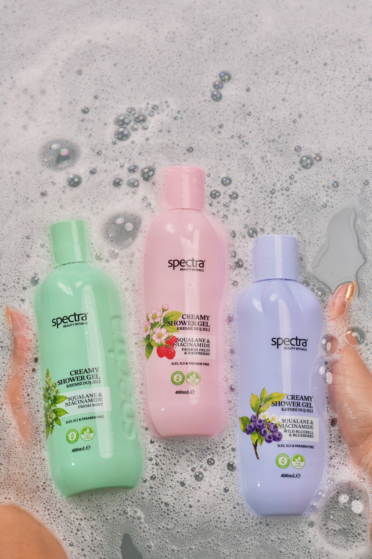 Blueberry, Raspberry & Men 3'lü Vegan Kremsi Duş Jeli Seti, SLS SLES Paraben İçermez - 9
