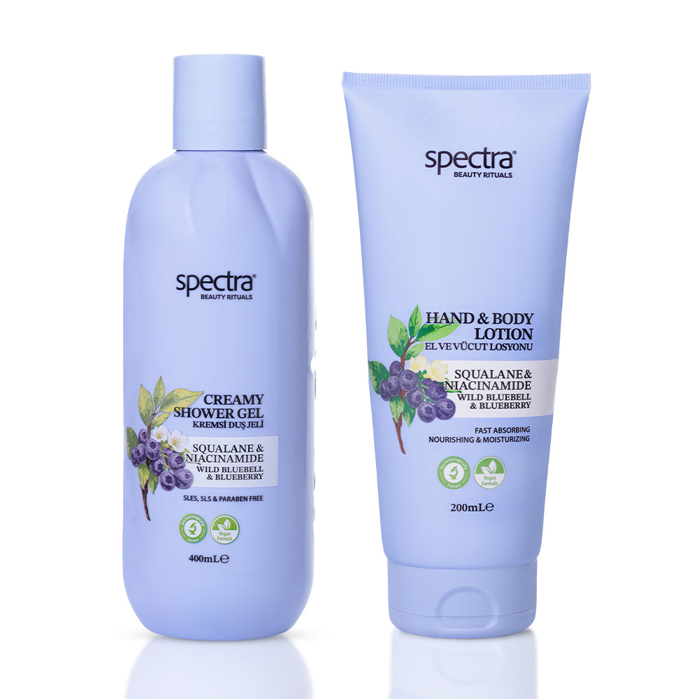Blueberry & Wild Bluebell 2'li Vegan Bakım Seti, Duş Jeli 400 ml + Vücut Losyonu 200 ml - 1