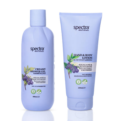 Blueberry & Wild Bluebell 2'li Vegan Bakım Seti, Duş Jeli 400 ml + Vücut Losyonu 200 ml - 1
