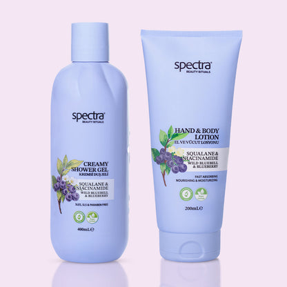 Blueberry & Wild Bluebell 2'li Vegan Bakım Seti, Duş Jeli 400 ml + Vücut Losyonu 200 ml - 2