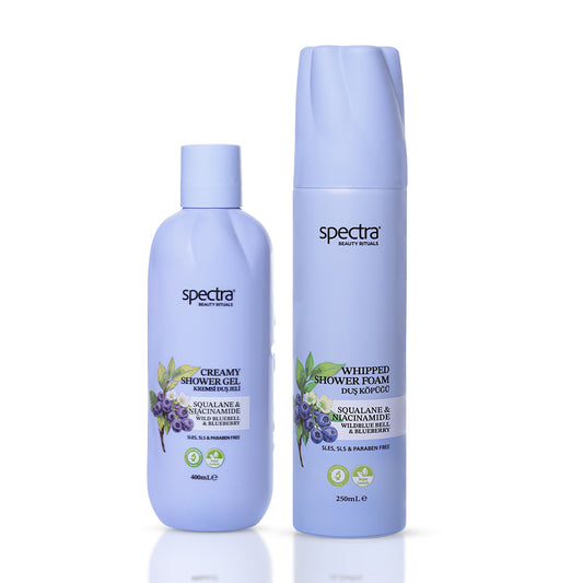 Blueberry & Wild Bluebell 2'li Vegan Bakım Seti, Duş Köpüğü 250 ml + Duş Jeli 400 ml - 1