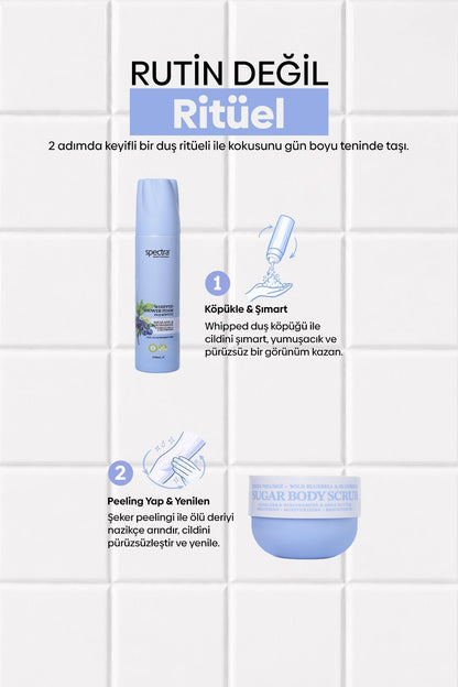 Blueberry & Wild Bluebell 2'li Vegan Set, Duş Köpüğü 250 ml + Şeker Peelingi 330 gr - 6
