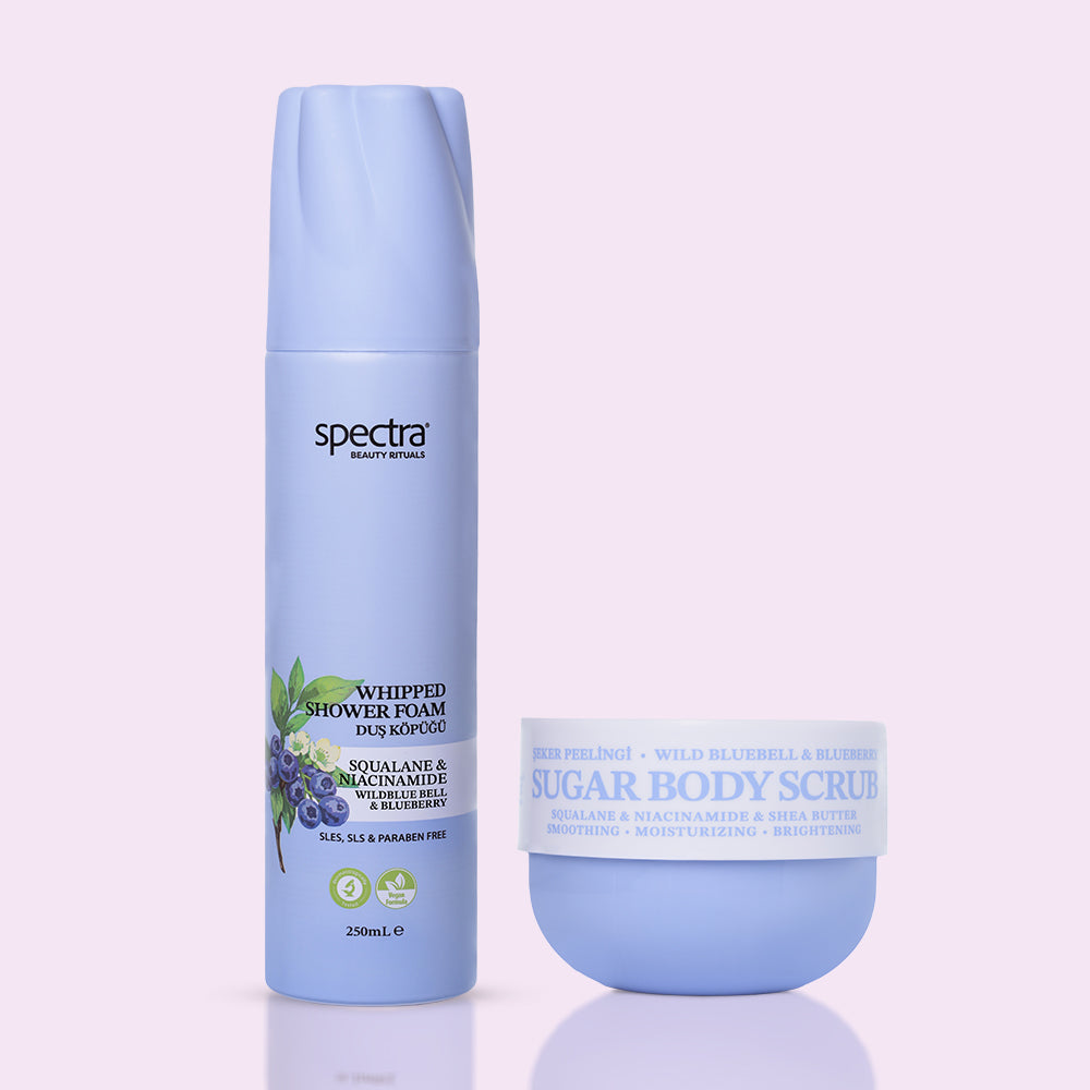 Blueberry&Wild Bluebell 2'li Bakım Seti - Duş Köpüğü & Şeker Peelingi