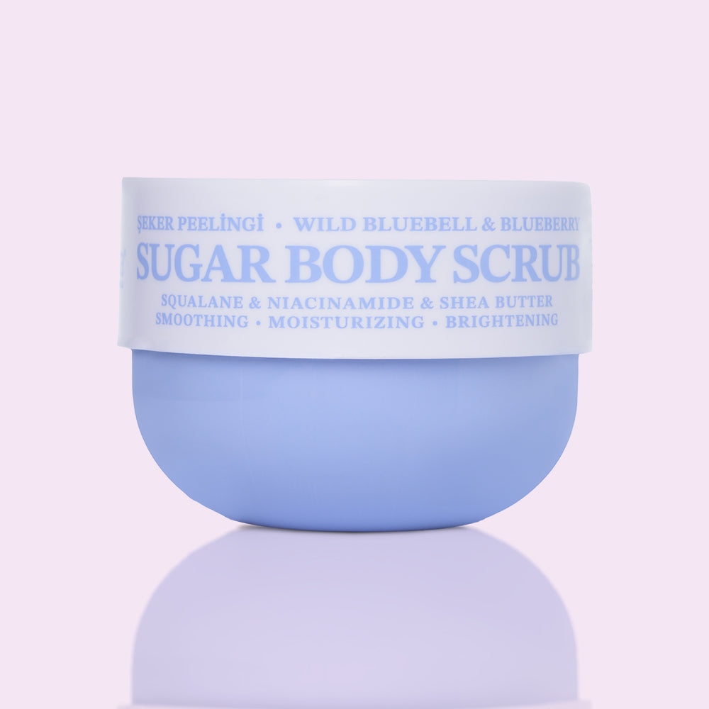 Pürüzsüzleştirici ve Nemlendirici Vegan Şeker Peelingi (Scrub) -Blueberry&Wild Bluebell- 330 gr
