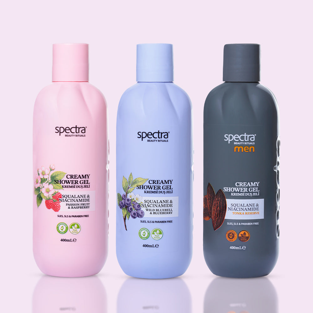 3'lü Vegan Duş Jeli Seti -Blueberry & Raspberry & MEN- 3 x 400ml