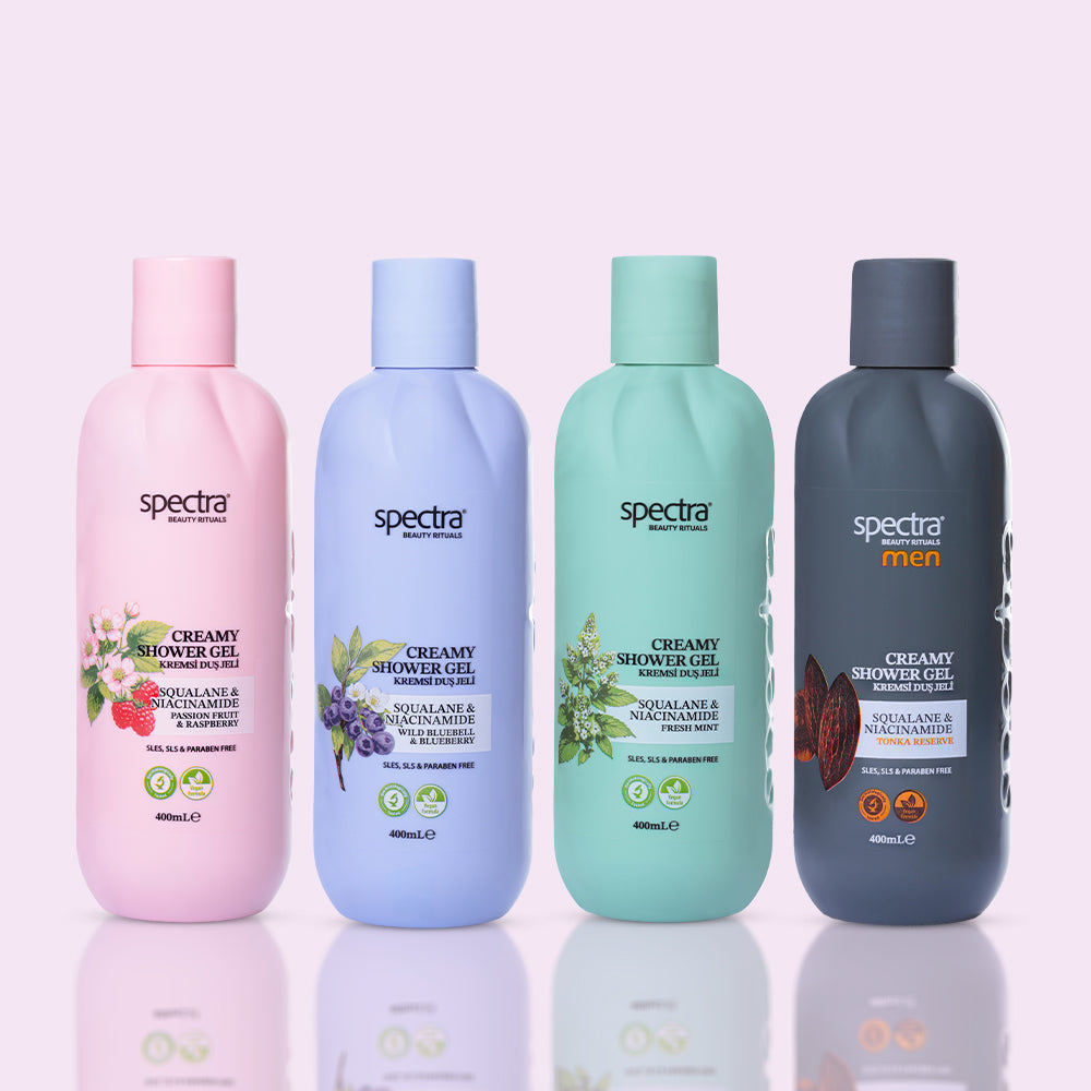 4'lü Vegan Duş Jeli Seti -Blueberry & Raspberry & MEN & Mint 4 x 400ml