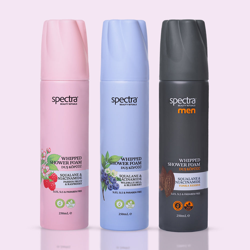 3'lü Vegan Whipped Duş Köpüğü Seti -Blueberry & Raspberry & MEN- 3 x 250 ML
