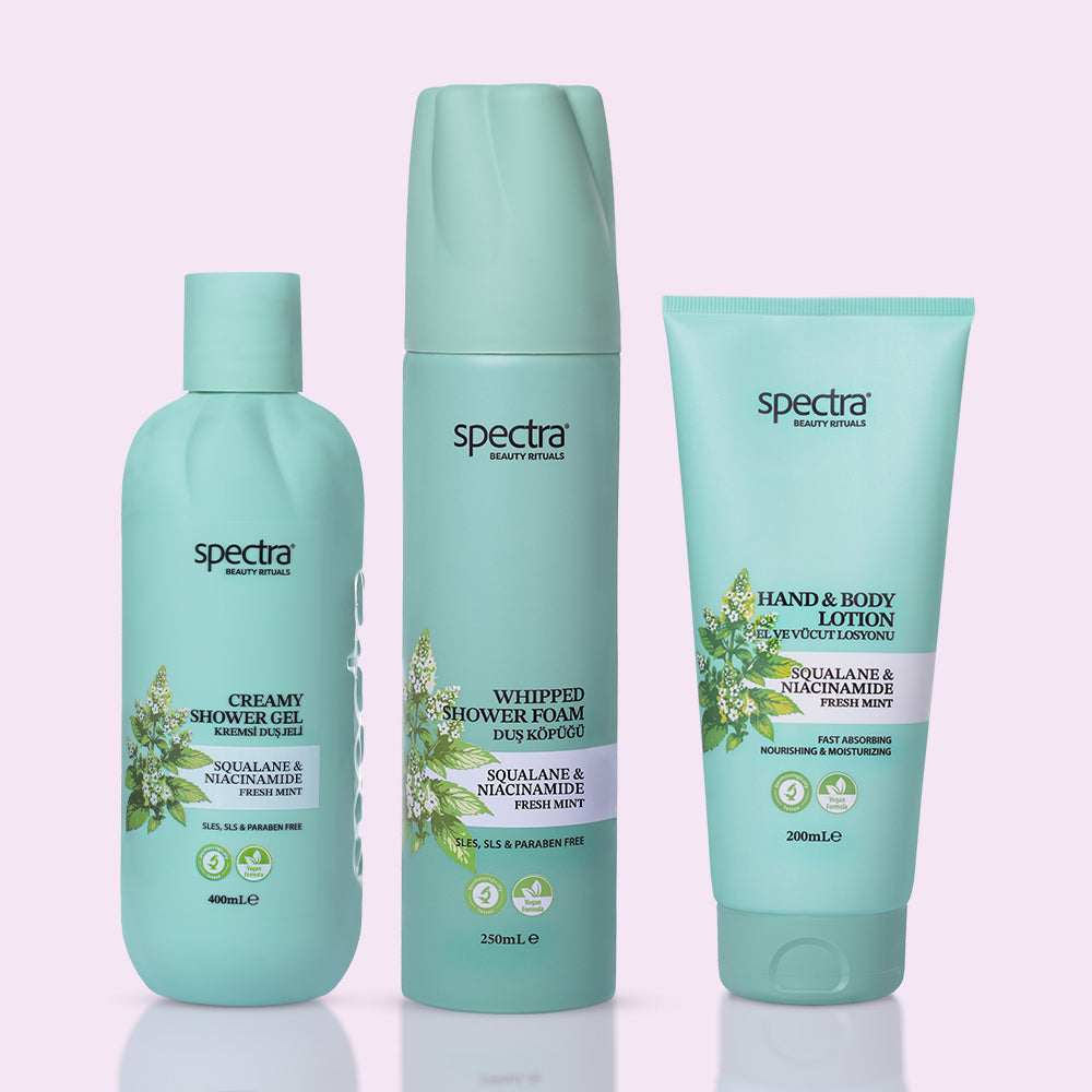 Fresh Mint 3'lü Vegan Bakım Seti, Duş Köpüğü 250 ml + Duş Jeli 400 ml + Losyon 200 ml - 2