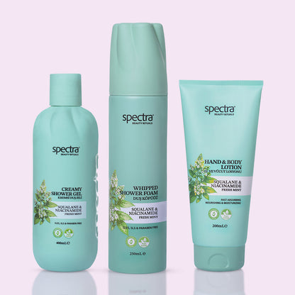 Fresh Mint 3'lü Vegan Bakım Seti, Duş Köpüğü 250 ml + Duş Jeli 400 ml + Losyon 200 ml - 2