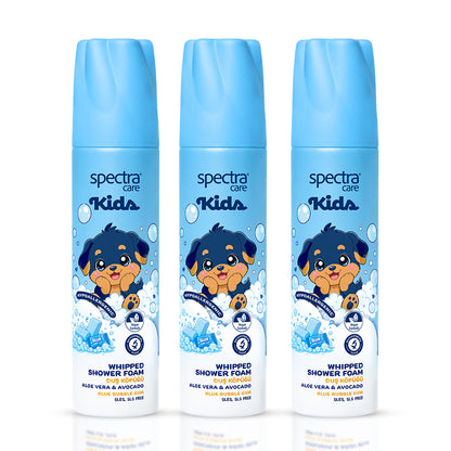 Kids Blue Bubble Gum 3'lü Nemlendirici Vegan Whipped Çocuk Duş Köpüğü Seti, 3 x 250 ml - 1