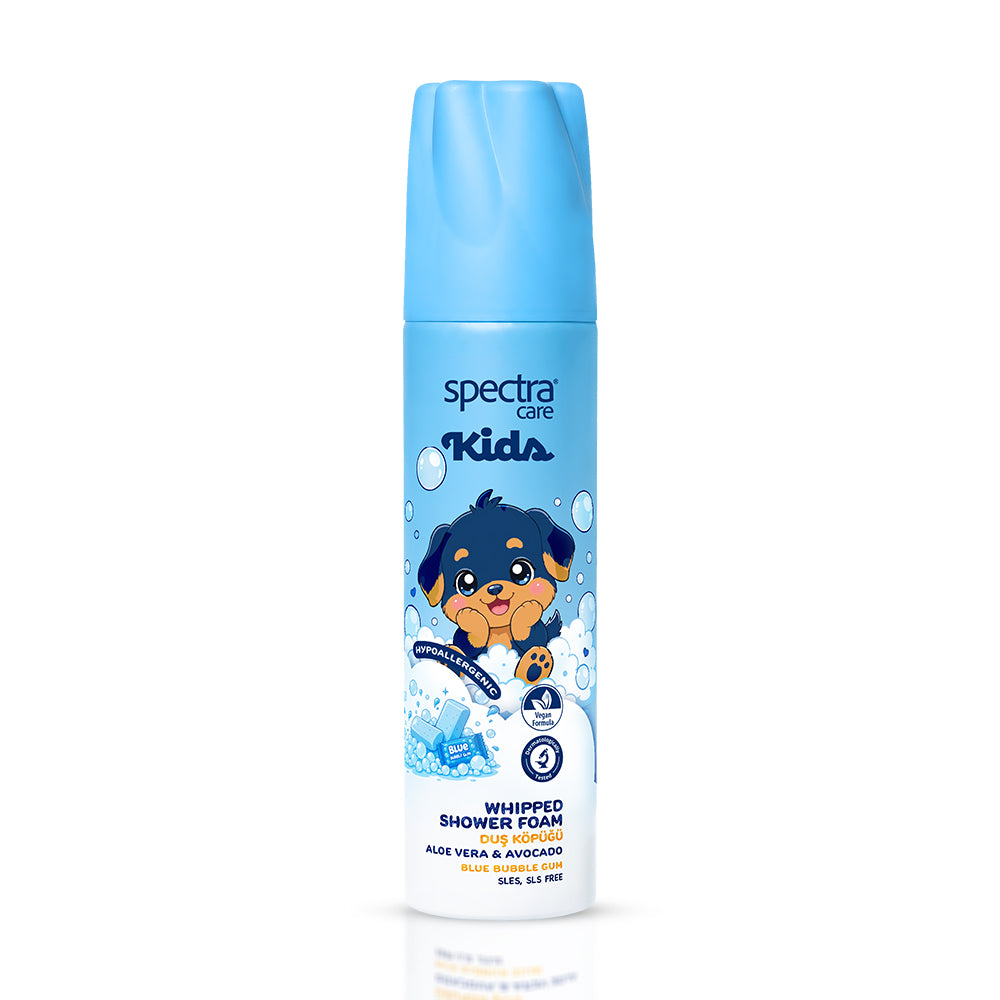 Kids Blue Bubble Gum Vegan Whipped Çocuk Duş Köpüğü, Nemlendirici Banyo Köpüğü 250 ml - 1