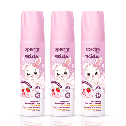 Kids Strawberry Milkshake 3'lü Vegan Whipped Çocuk Duş Köpüğü Seti, 3 Adet 250 ml - 1