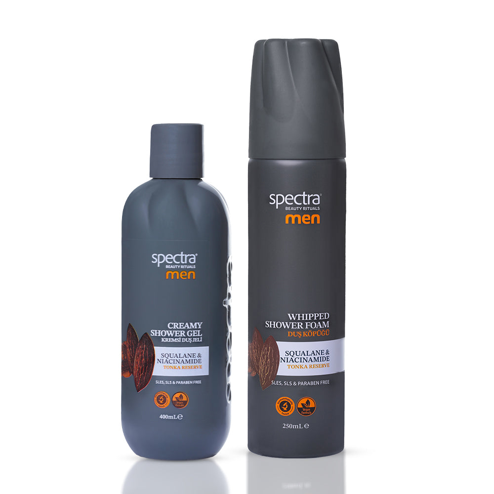 Men 2'li Vegan Nemlendirici Bakım Seti, Duş Köpüğü 250 ml + Kremsi Duş Jeli 400 ml - 1