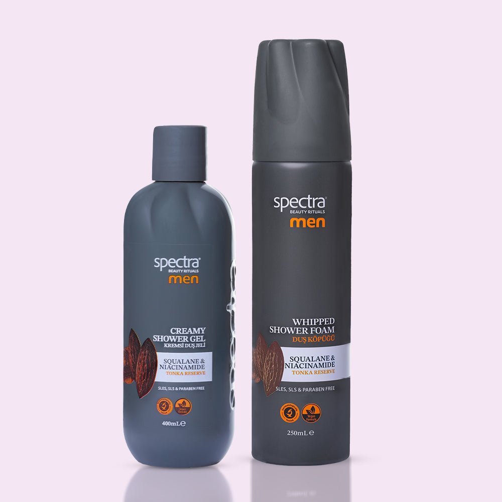 Men 2'li Vegan Nemlendirici Bakım Seti, Duş Köpüğü 250 ml + Kremsi Duş Jeli 400 ml - 2
