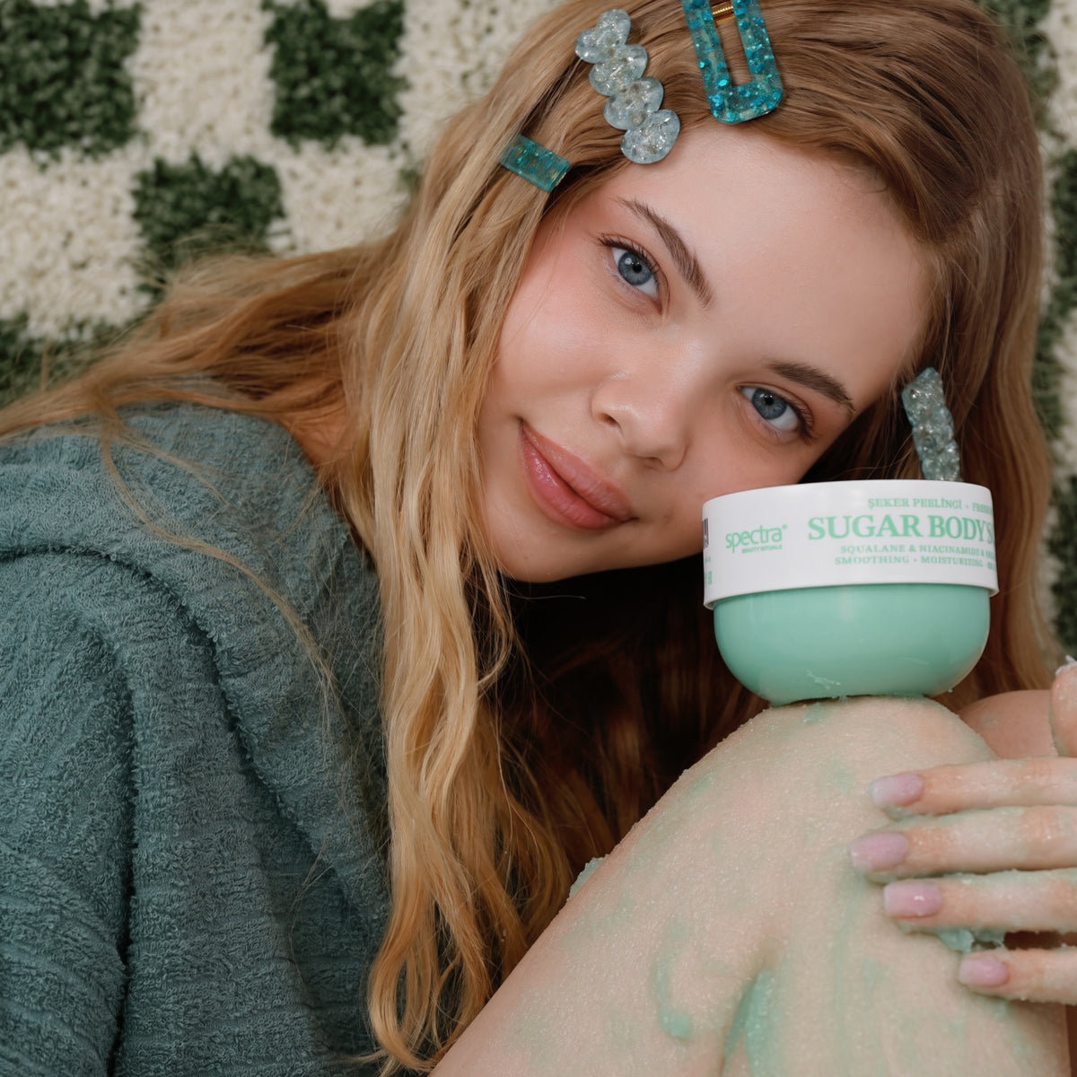 Fresh Mint Scented Vegan Sugar Scrub, Smoothing Body Scrub 330 g