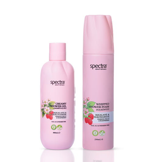 Raspberry & Passion Fruit 2'li Vegan Bakım Seti, Duş Köpüğü 250 ml + Duş Jeli 400 ml - 1