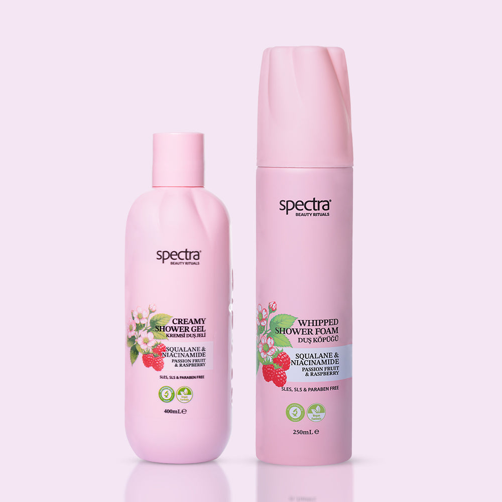 Raspberry & Passion Fruit 2'li Vegan Bakım Seti, Duş Köpüğü 250 ml + Duş Jeli 400 ml - 2
