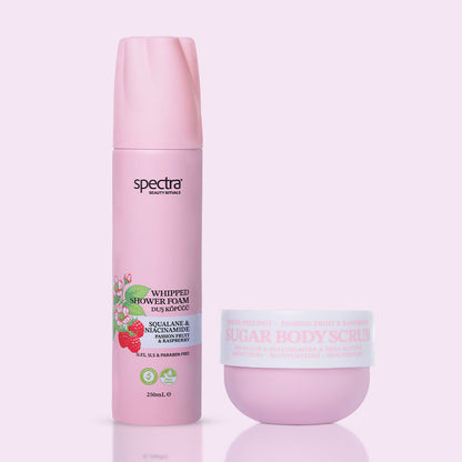 Raspberry & Passion Fruit 2'li Vegan Set, Duş Köpüğü 250 ml + Şeker Peelingi 330 gr - 2