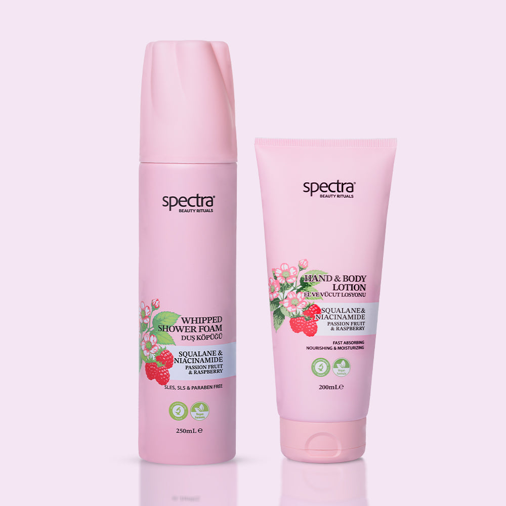 Raspberry & Passion Fruit 2'li Vegan Set, Duş Köpüğü 250 ml + Vücut Losyonu 200 ml - 2