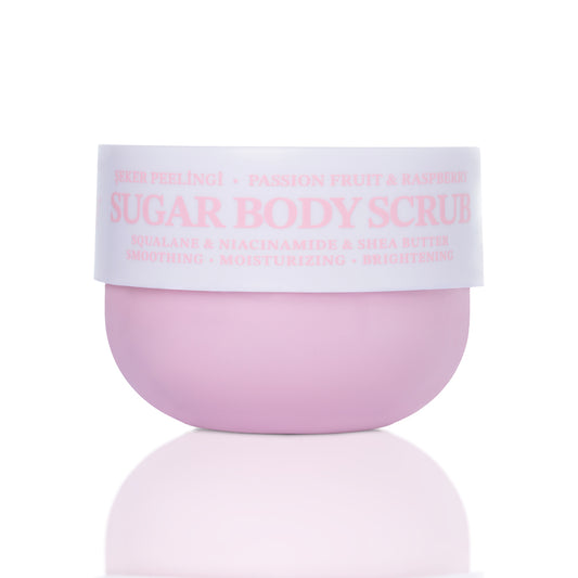 Raspberry & Passion Fruit Vegan Şeker Peelingi, Pürüzsüzleştirici Vücut Scrub 330 gr - 1