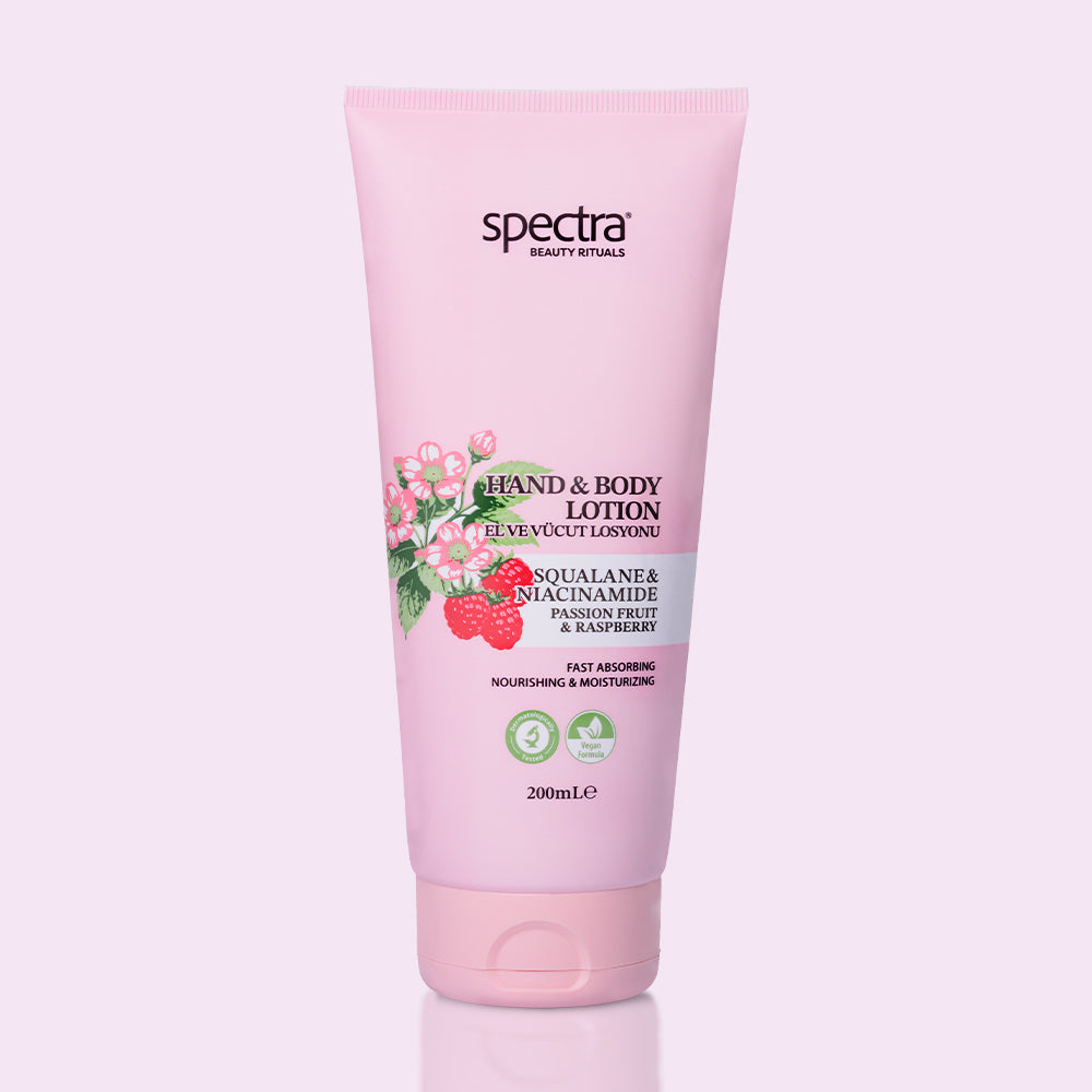 Nemlendirici ve Canlandırıcı Vegan El ve Vücut Losyonu -Raspberry&Passion Fruit- 200 ML