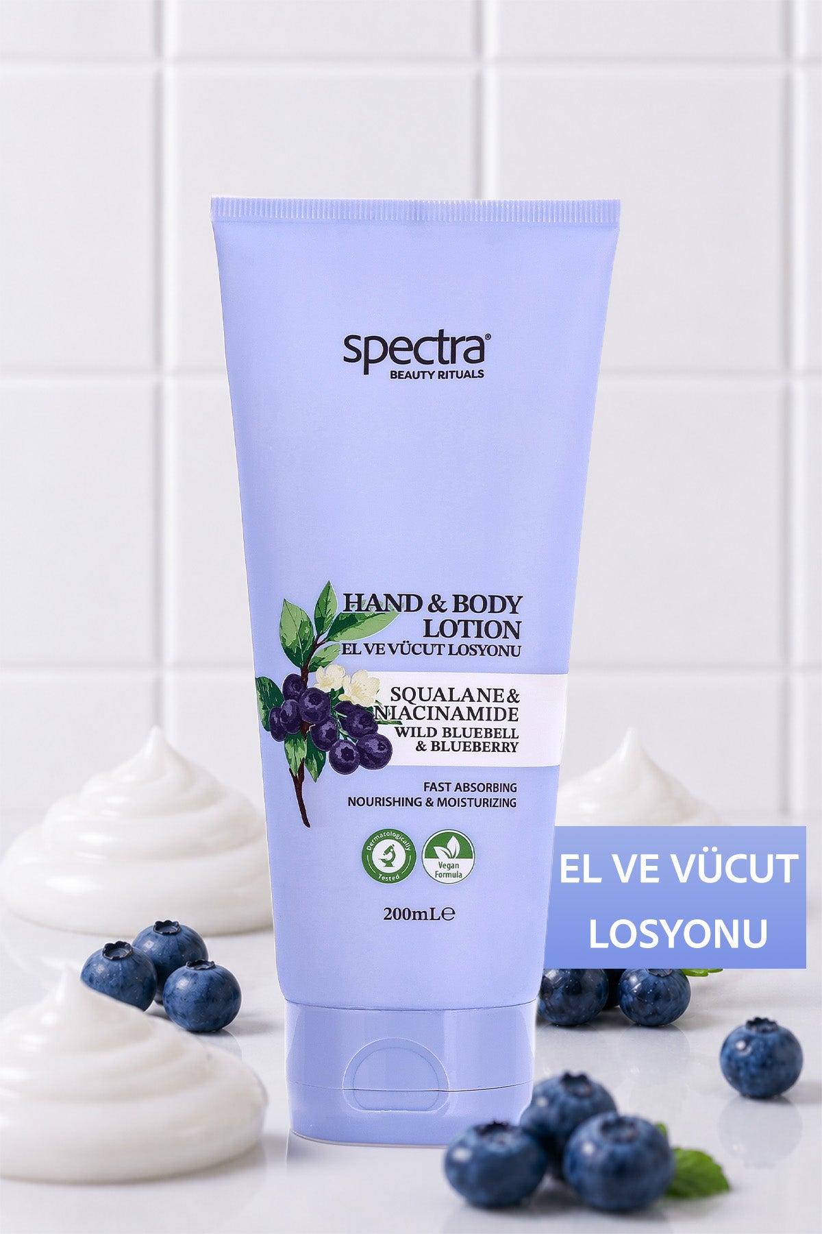 Nemlendirici ve Canlandırıcı Vegan El ve Vücut Losyonu -Blueberry&Wild Bluebell- 200 ML