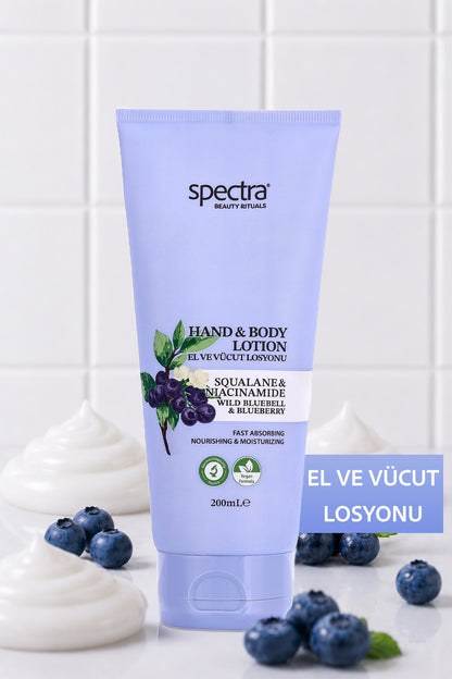 Nemlendirici ve Canlandırıcı Vegan El ve Vücut Losyonu -Blueberry&Wild Bluebell- 200 ML