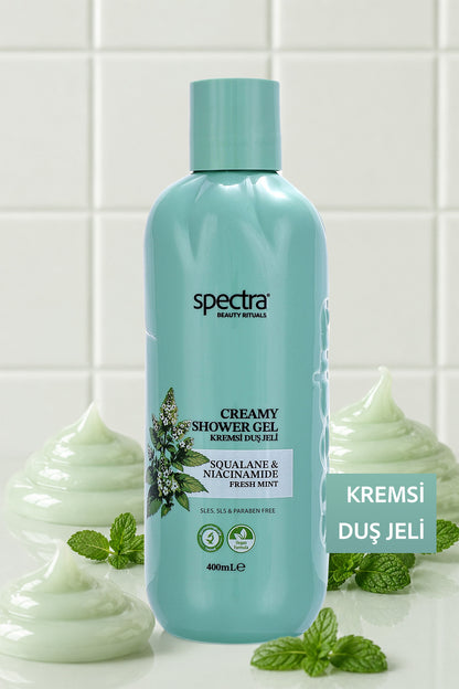 Nemlendirici Kremsi Vegan Duş Jeli -Fresh Mint- SLES&SLS&Paraben içermez- 400 ML