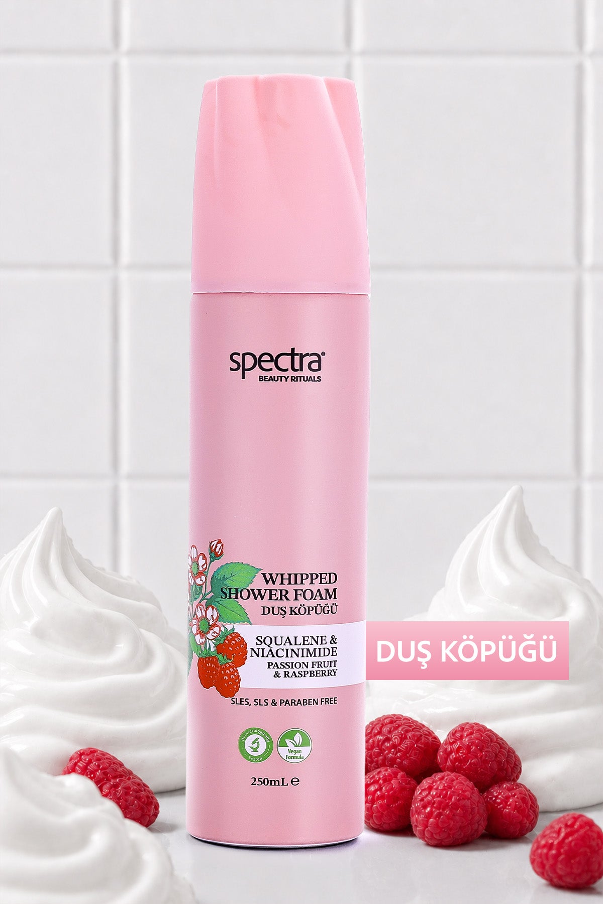 Nemlendirici ve Arındırıcı Vegan Whipped Duş Köpüğü - Raspberry&Passion Fruit - 250 ML