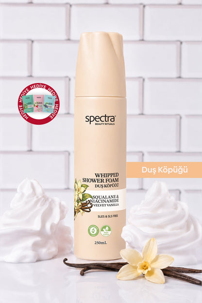 Velvet Vanilla Vanilya Kokulu Vegan Whipped Duş Köpüğü, Squalane & Niacinamide 250 ml - 3